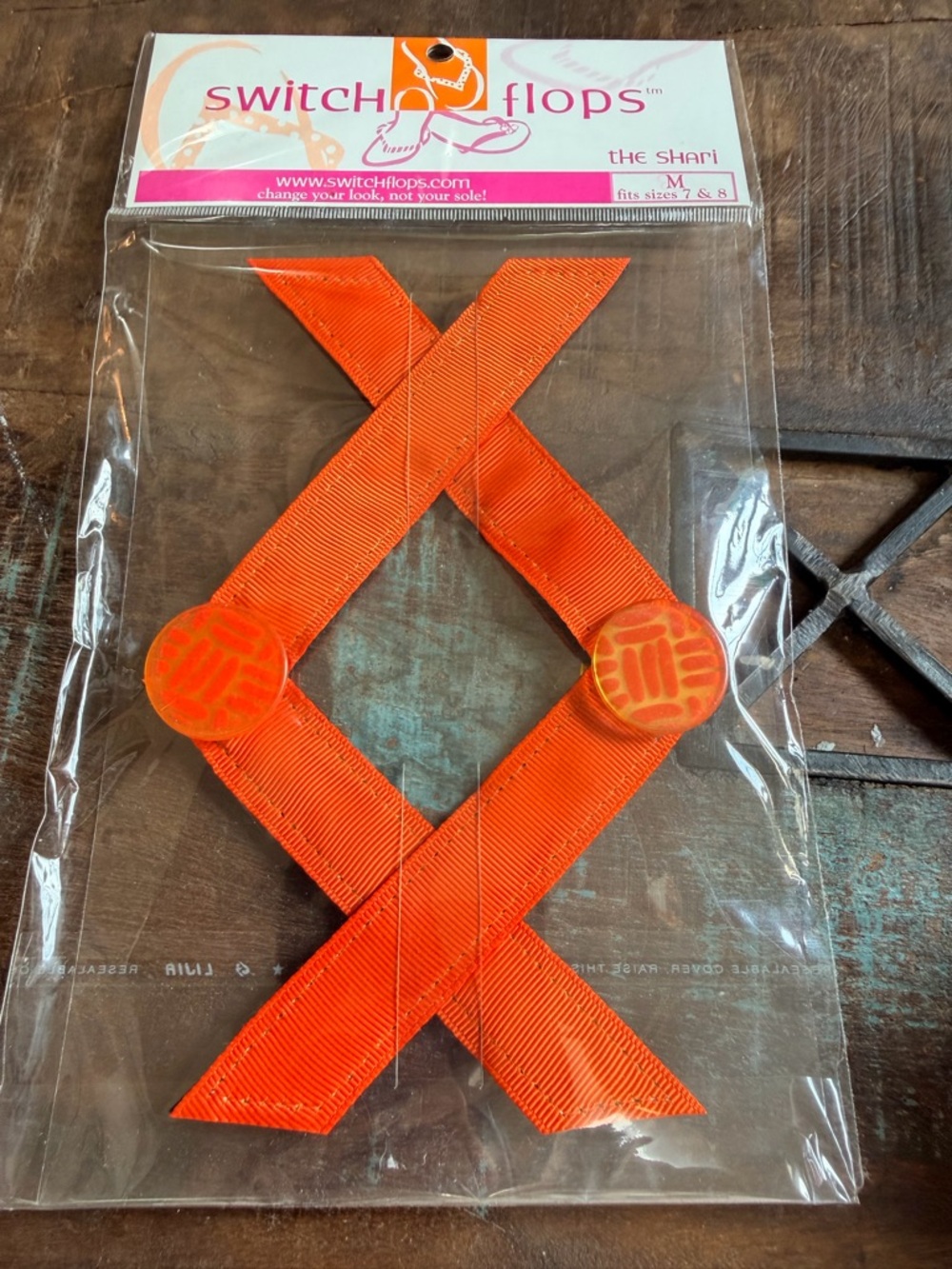 Switch Flops The Shari Orange Ribbon Flip Flop Straps